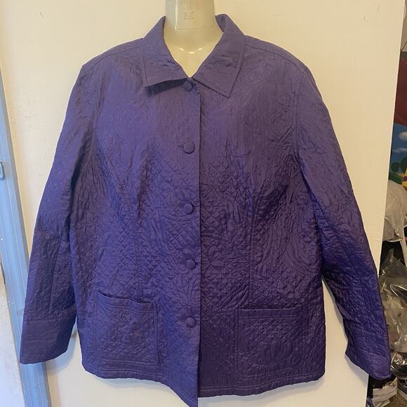 VTG Coldwater Creek Women PXL Silk Jacket Matured Luxury Church Formal Preppy - Picture 1 of 7